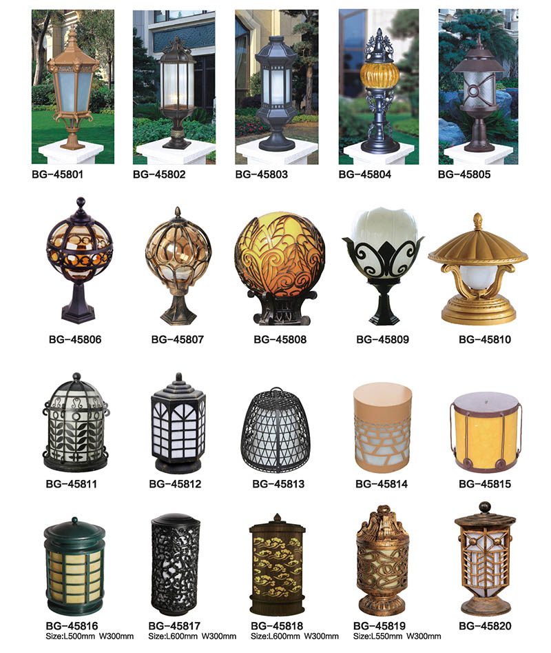 QDZTD-BG458 造型沙鑄鋁柱頭燈\壓鑄鋁柱頭燈