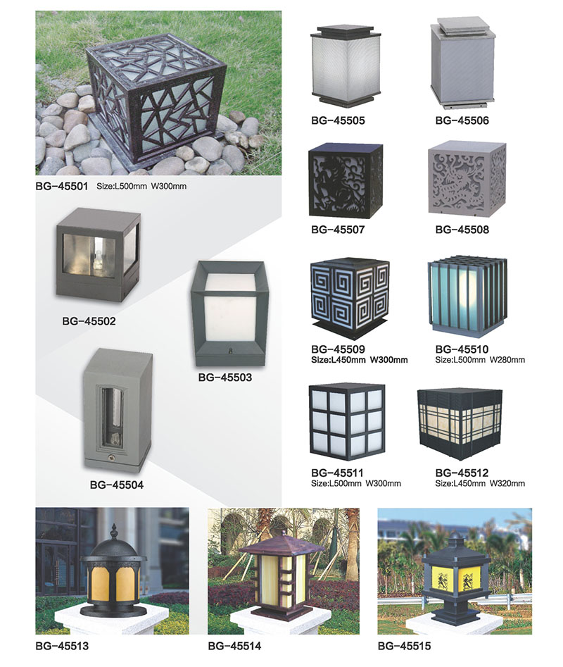 不銹鋼簡約方形LED柱頭燈