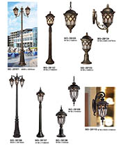 2米雙頭壓鑄鋁網(wǎng)格LED庭院燈