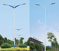 6米-12米平行單桿雙臂懸挑路燈桿