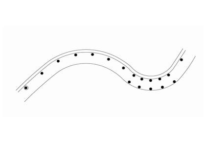 反向曲線道路路燈燈具設(shè)置示意圖
