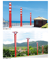 中國結(jié)方柱景觀燈\祥云鏤空?qǐng)A錐柱形LED景觀燈