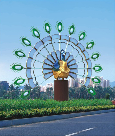 QDJGD-KQD001廣場(chǎng)公園孔雀開屏景觀燈圖片