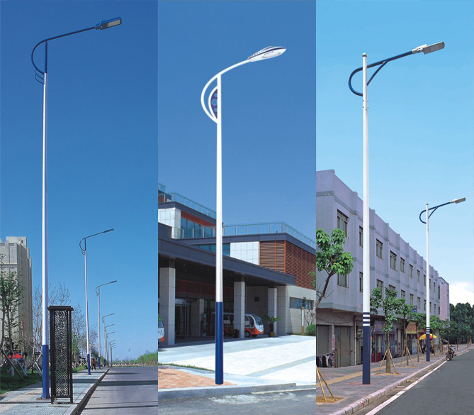 (QDLDG-018)半弧形6米-12米單臂錐形路燈桿放大圖片