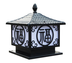 方形瓦楞福字門(mén)頭柱頭燈