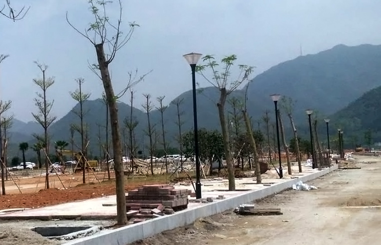 七度照明(QDTYD-010)4米單頭廣場庭院燈安裝實拍圖片