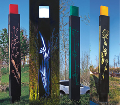 公園梅蘭竹菊景觀燈柱