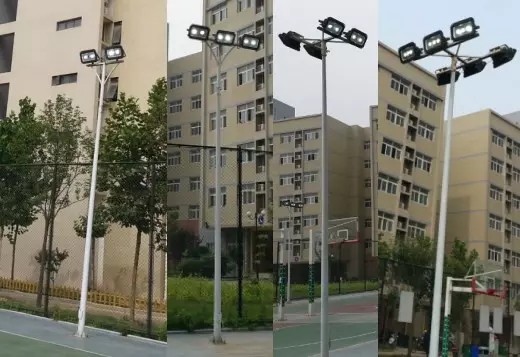 東莞七度照明戶外籃球場(chǎng)照明燈具LED投光燈+立桿實(shí)景圖片