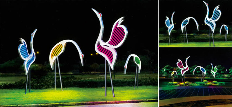 (QDJGD-XH001)仙鶴造型景觀燈效果圖片