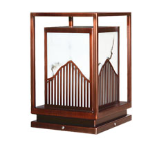 新中式不銹鋼鍍銅仿云石柱頭燈