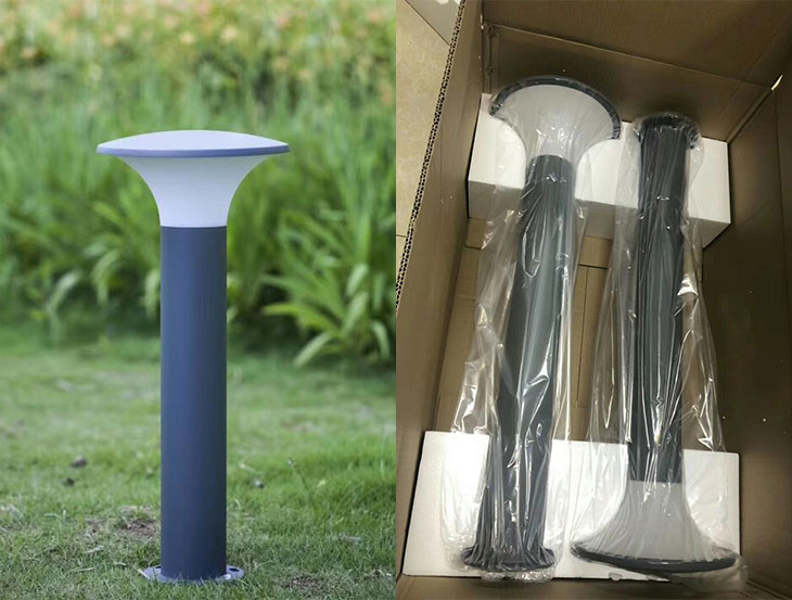 (QDCPD-007)廣場現(xiàn)代簡約LED草坪燈包裝方式和實物拍照