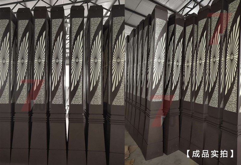 (QDJGDZ-010)3.5米廣場中式方形景觀燈柱生產(chǎn)實拍圖片