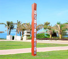 校園波浪形LED景觀燈柱