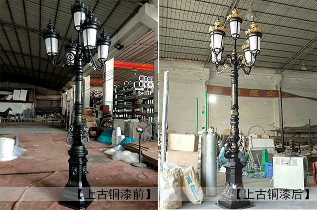 (QDTYD-JZ002)3.8米精鑄鋁馬頭5火仿古庭院燈生產(chǎn)組裝拍照