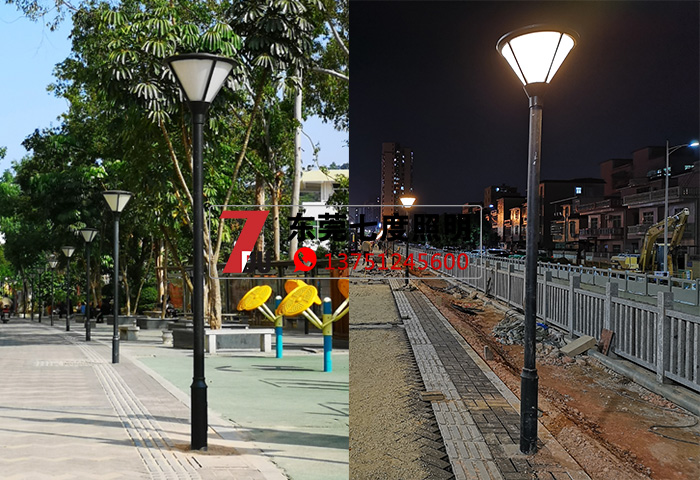 園區(qū)單頭3米庭院燈安裝效果圖片
