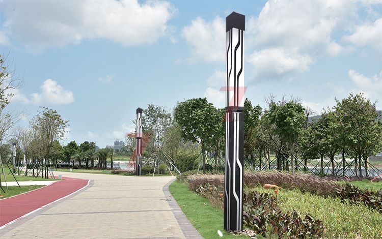 (QDJGDZ-013)3米園林現(xiàn)代簡(jiǎn)約LED景觀燈柱公園安裝效果圖