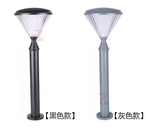 (QDCPD-016)市電款現(xiàn)代簡(jiǎn)約鉆石型LED草坪燈黑色款和灰色款樣式效果
