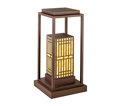 園林庭院咖啡金云石矮柱柱頭燈