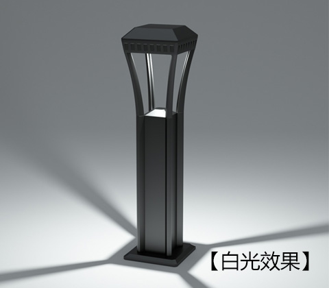 (QDCPD-018)方柱形LED現(xiàn)代新中式草坪燈6000k白光亮燈效果