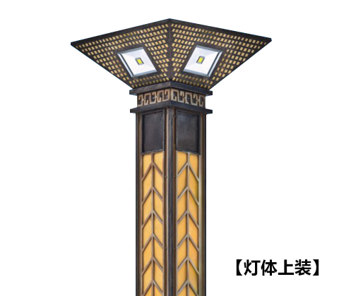 (QDJGDZ-033)廣場3米-5米方形中式特色景觀燈柱燈體頂部細(xì)節(jié)展示